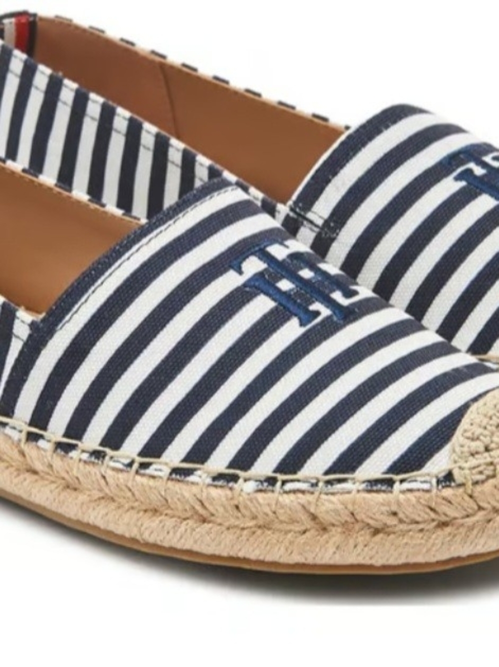 Tommy Hilfiger Navy & White Striped Canvas Espadrilles Size 7